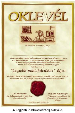 A Legjobb Publikációért - díj