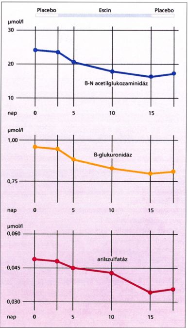 Bizonyítékok a Venastat (estin) lizoszomális enzimek szérum-aktivitásának csökkentésére